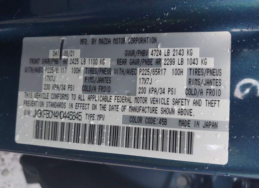 Photo 9 of 2021 Mazda Cx-5 TOURING (VIN JM3KFBCM4M0446845)