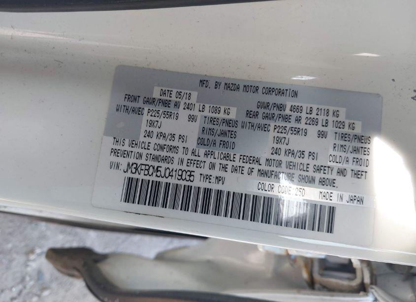 Photo 9 of 2018 Mazda Cx-5 TOURING (VIN JM3KFBCM5J0419035)