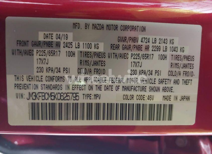 Photo 9 of 2019 Mazda Cx-5 TOURING (VIN JM3KFBCM5K0625795)