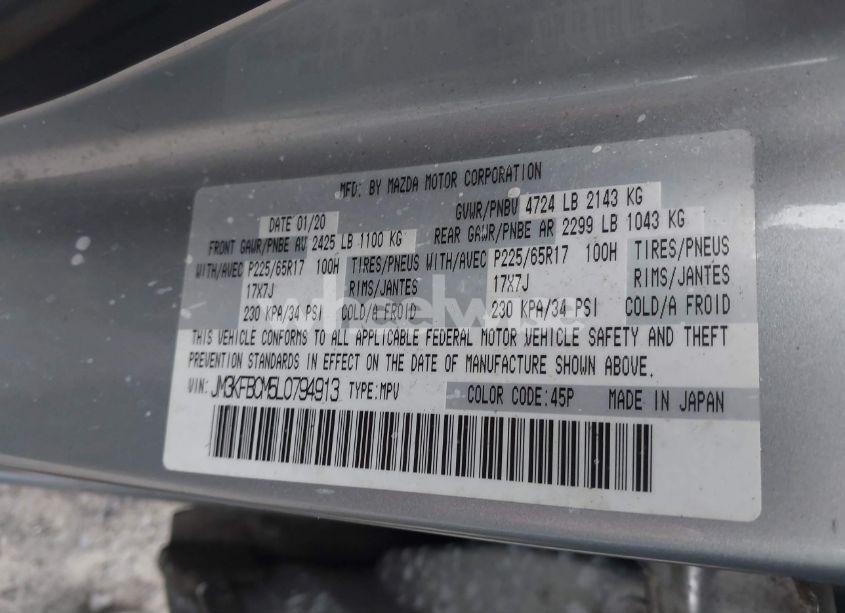 Photo 9 of 2020 Mazda Cx-5 TOURING (VIN JM3KFBCM5L0794913)