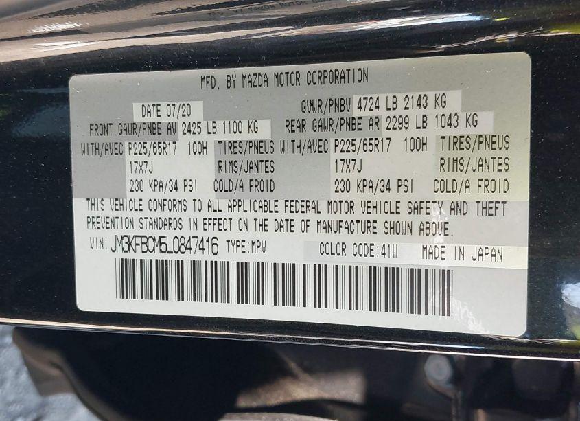 Photo 9 of 2020 Mazda Cx-5 TOURING (VIN JM3KFBCM5L0847416)