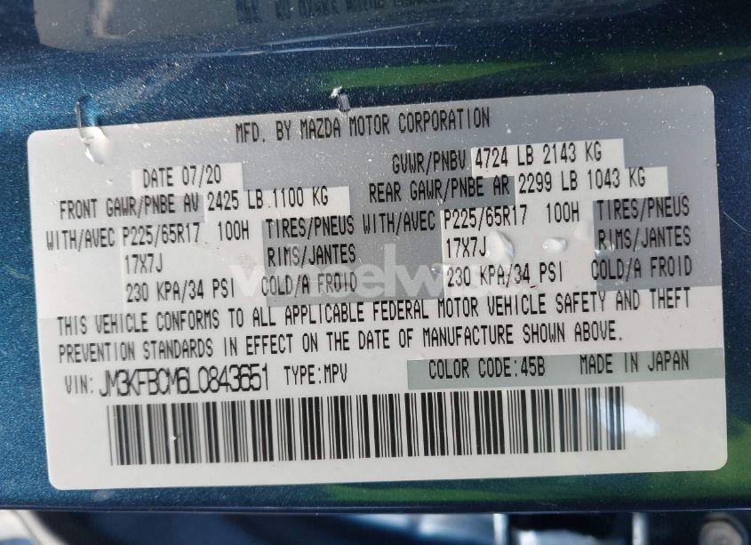 Photo 9 of 2020 Mazda Cx-5 TOURING (VIN JM3KFBCM6L0843651)