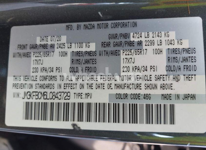Photo 9 of 2020 Mazda Cx-5 TOURING (VIN JM3KFBCM6L0843729)