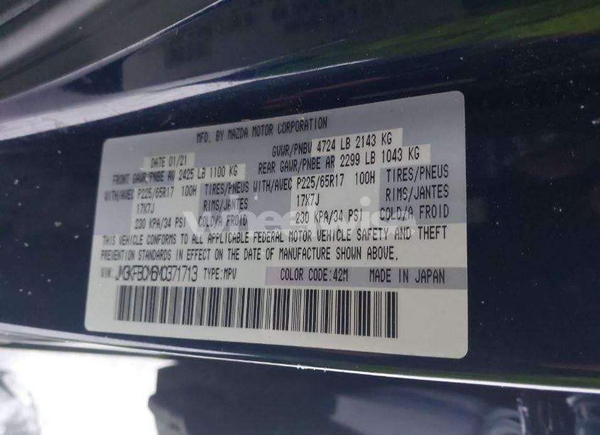 Photo 9 of 2021 Mazda Cx-5 TOURING (VIN JM3KFBCM6M0371713)