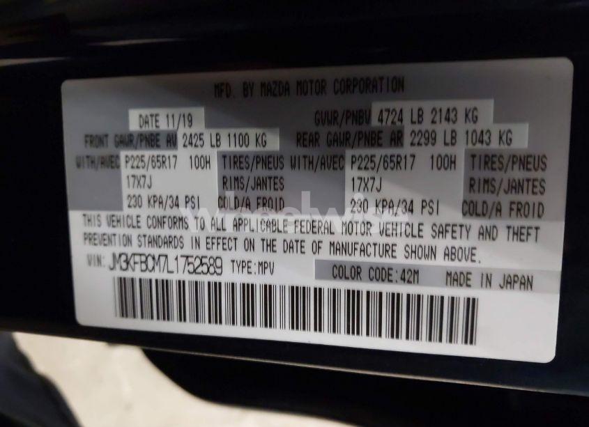 Photo 9 of 2020 Mazda Cx-5 TOURING (VIN JM3KFBCM7L1752589)