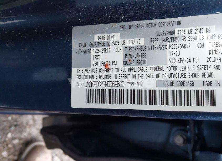 Photo 9 of 2021 Mazda Cx-5 TOURING (VIN JM3KFBCM7M0369503)