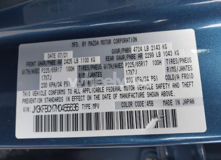 Photo 9 of 2021 Mazda Cx-5 TOURING (VIN JM3KFBCM7M0455636)