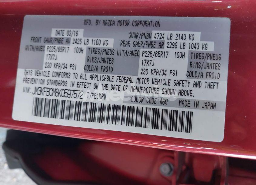 Photo 9 of 2019 Mazda Cx-5 TOURING (VIN JM3KFBCM8K0597572)