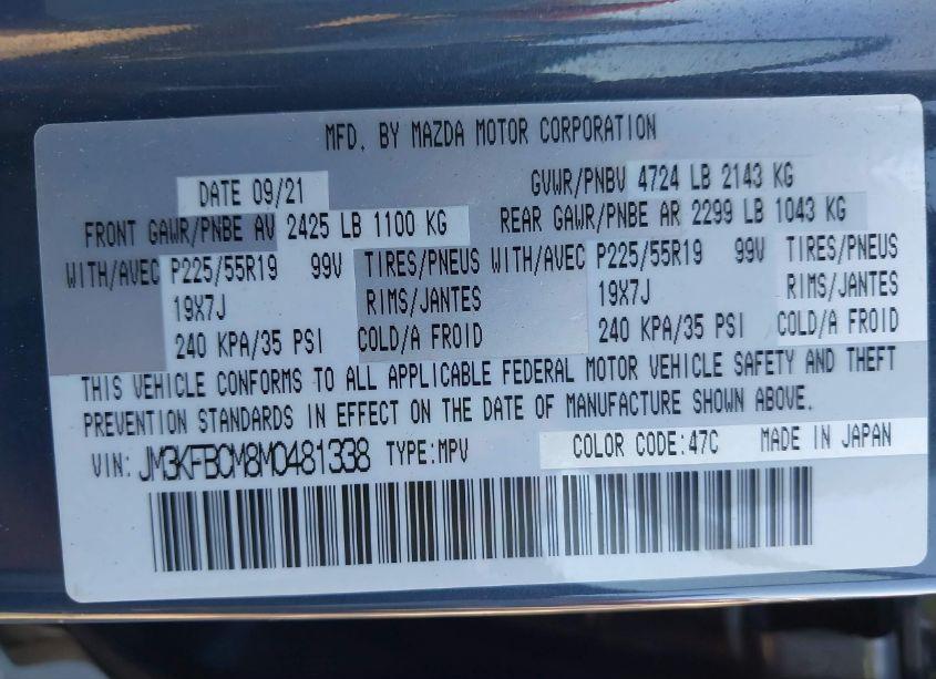 Photo 9 of 2021 Mazda Cx-5 CARBON EDITION (VIN JM3KFBCM8M0481338)