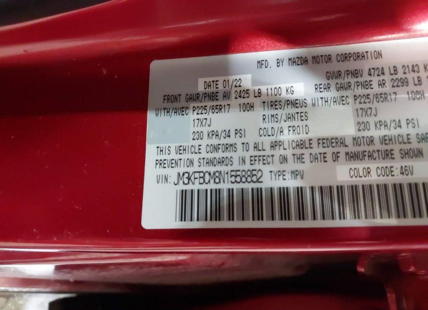 Photo 9 of 2022 Mazda Cx-5 2.5 S PREFERRED (VIN JM3KFBCM8N1558852)