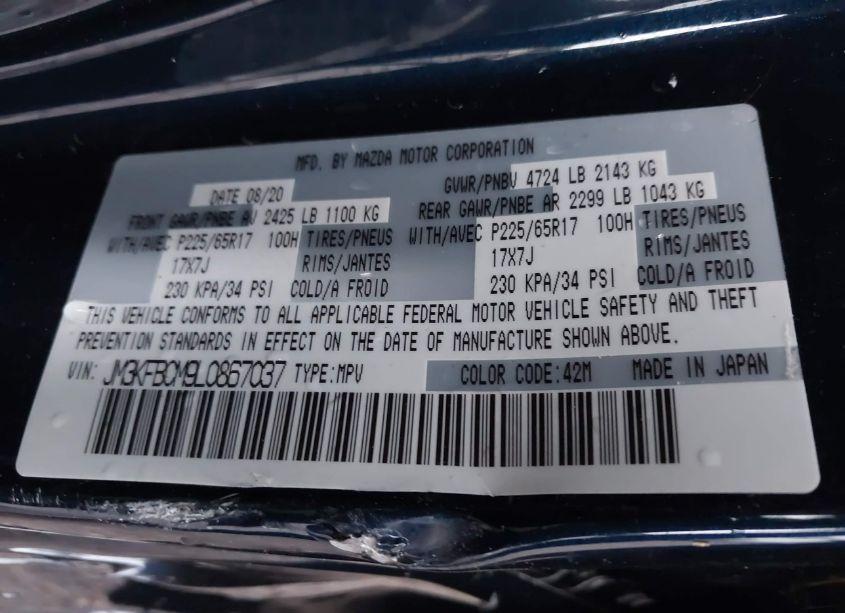 Photo 9 of 2020 Mazda Cx-5 TOURING (VIN JM3KFBCM9L0867037)