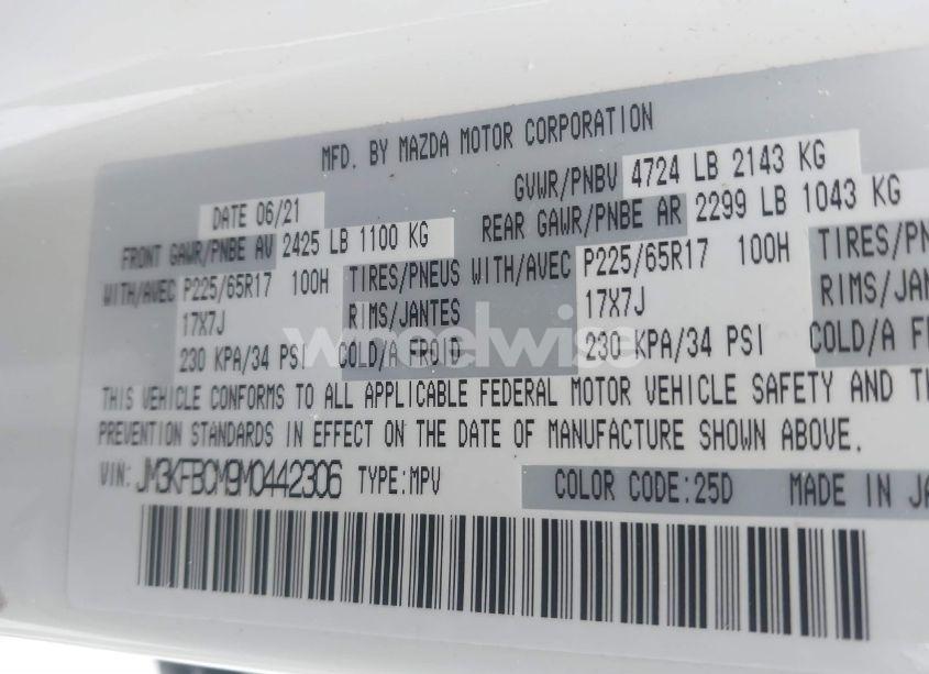 Photo 9 of 2021 Mazda Cx-5 TOURING (VIN JM3KFBCM9M0442306)