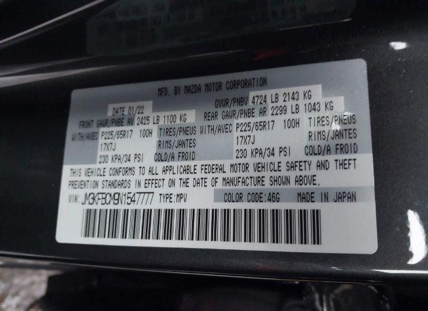Photo 9 of 2022 Mazda Cx-5 2.5 S PREFERRED (VIN JM3KFBCM9N1547777)