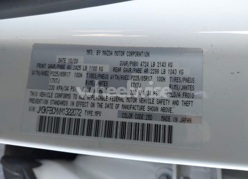 Photo 9 of 2021 Mazda Cx-5 TOURING (VIN JM3KFBCMXM1322072)