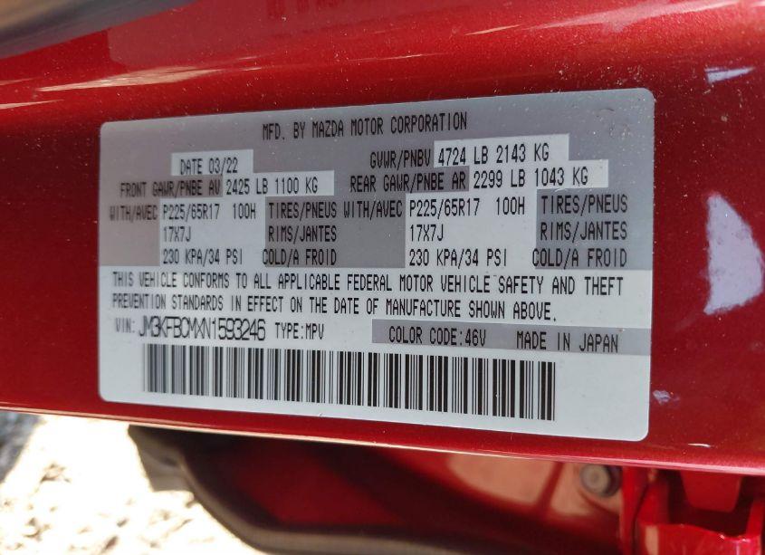 Photo 9 of 2022 Mazda Cx-5 2.5 S PREFERRED (VIN JM3KFBCMXN1593246)