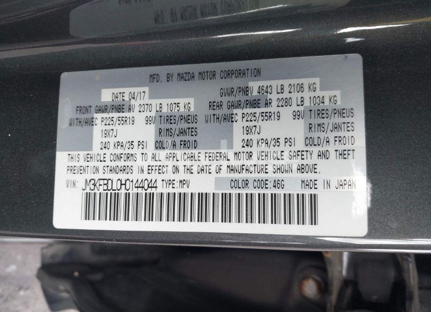 Photo 9 of 2017 Mazda Cx-5 GRAND TOURING (VIN JM3KFBDL0H0144044)