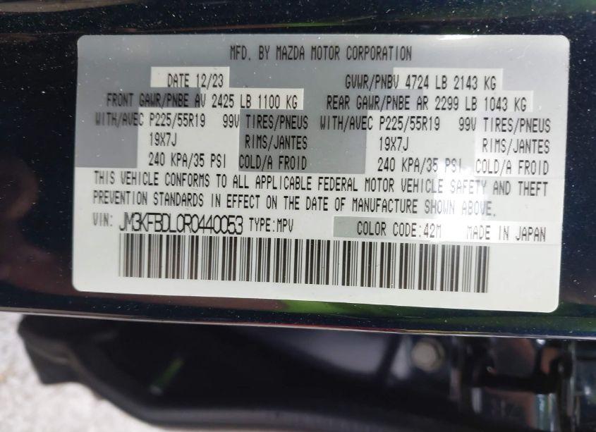 Photo 9 of 2024 Mazda Cx-5 2.5 S PREMIUM (VIN JM3KFBDL0R0440053)