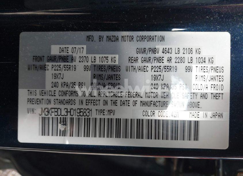 Photo 9 of 2017 Mazda Cx-5 GRAND TOURING (VIN JM3KFBDL3H0195831)