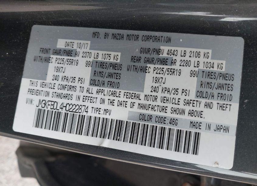 Photo 9 of 2017 Mazda Cx-5 GRAND SELECT (VIN JM3KFBDL4H0222874)