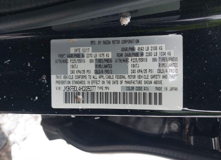 Photo 9 of 2017 Mazda Cx-5 GRAND TOURING (VIN JM3KFBDL4H0225077)