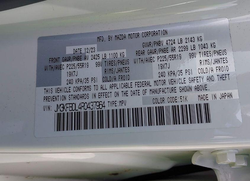 Photo 9 of 2024 Mazda Cx-5 2.5 S PREMIUM (VIN JM3KFBDL4R0437964)