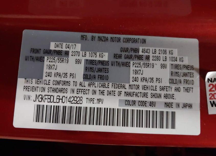 Photo 9 of 2017 Mazda Cx-5 GRAND TOURING (VIN JM3KFBDL6H0142928)
