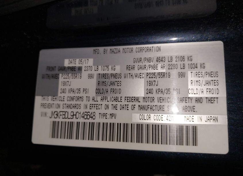 Photo 9 of 2017 Mazda Cx-5 GRAND TOURING (VIN JM3KFBDL9H0146648)