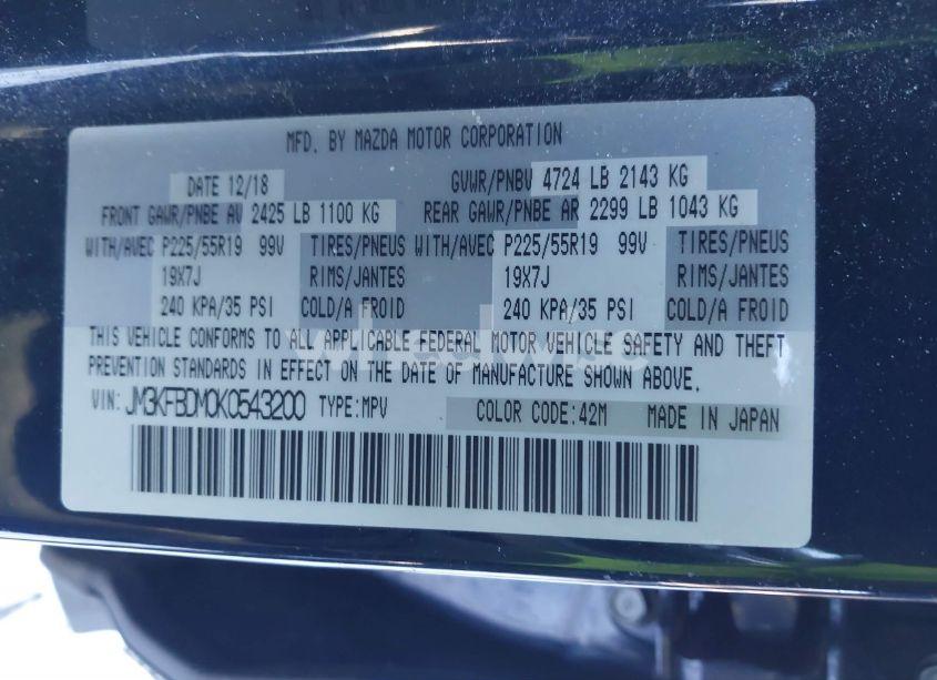 Photo 9 of 2019 Mazda Cx-5 GRAND TOURING (VIN JM3KFBDM0K0543200)