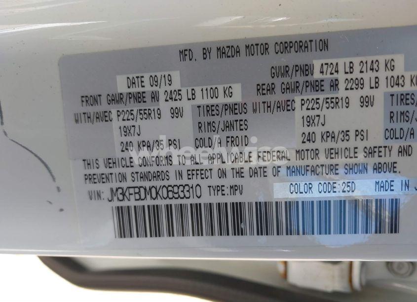 Photo 9 of 2019 Mazda Cx-5 GRAND TOURING (VIN JM3KFBDM0K0693310)