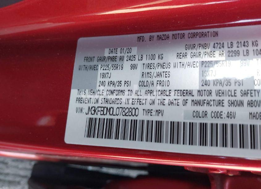 Photo 9 of 2020 Mazda Cx-5 GRAND TOURING (VIN JM3KFBDM0L0782800)