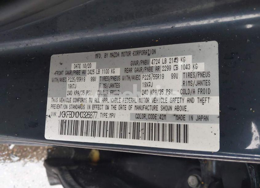 Photo 9 of 2021 Mazda Cx-5 GRAND TOURING (VIN JM3KFBDM0M0326877)