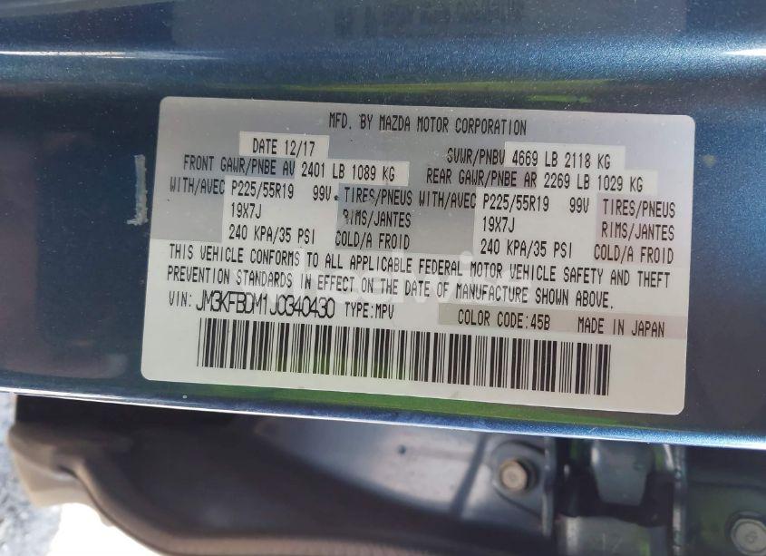 Photo 9 of 2018 Mazda Cx-5 GRAND TOURING (VIN JM3KFBDM1J0340430)