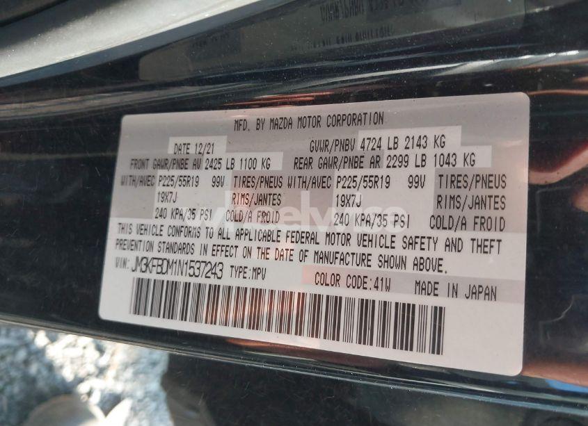 Photo 9 of 2022 Mazda Cx-5 2.5 S PREMIUM (VIN JM3KFBDM1N1537243)