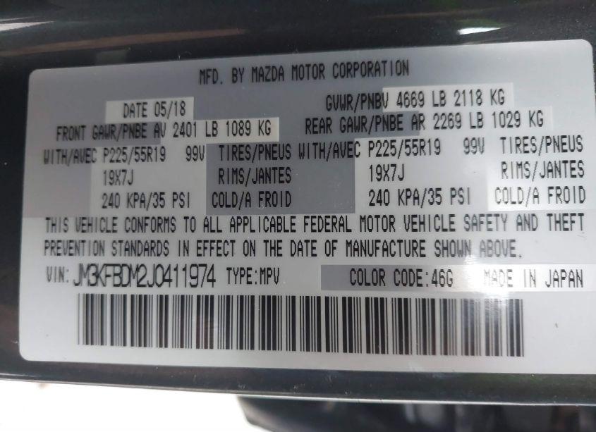 Photo 9 of 2018 Mazda Cx-5 GRAND TOURING (VIN JM3KFBDM2J0411974)