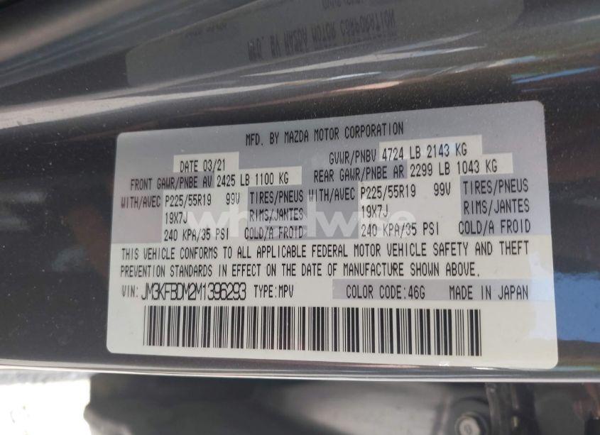 Photo 9 of 2021 Mazda Cx-5 GRAND TOURING (VIN JM3KFBDM2M1396293)