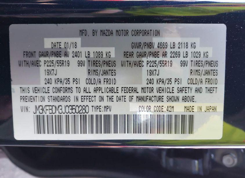 Photo 9 of 2018 Mazda Cx-5 GRAND TOURING (VIN JM3KFBDM3J0350280)