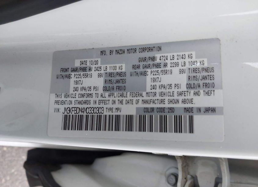 Photo 9 of 2021 Mazda Cx-5 GRAND TOURING (VIN JM3KFBDM4M0330303)