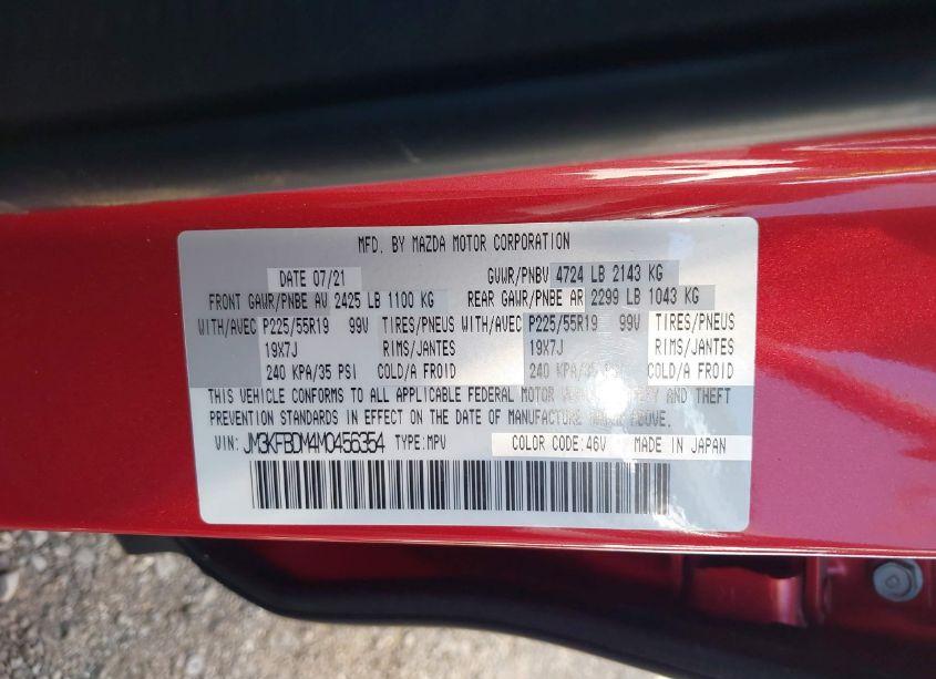 Photo 9 of 2021 Mazda Cx-5 GRAND TOURING (VIN JM3KFBDM4M0456354)