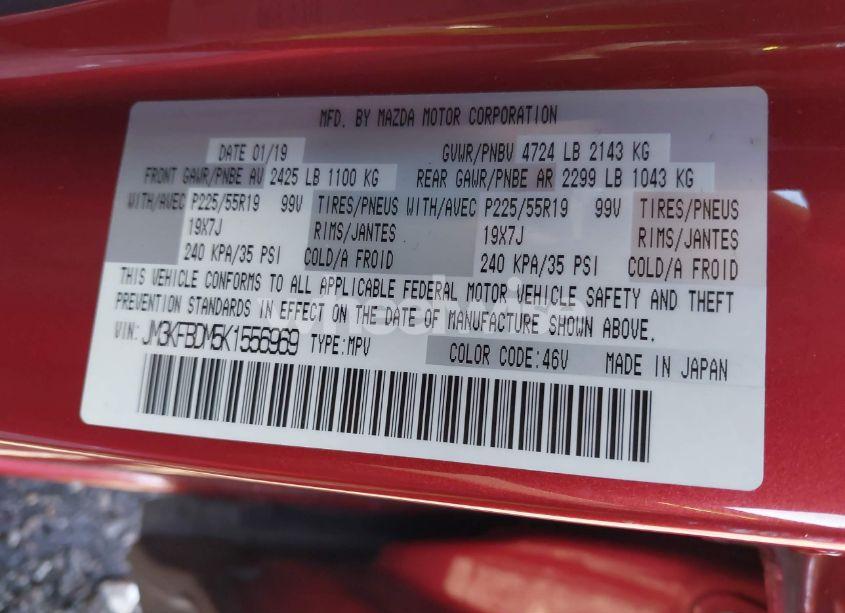 Photo 9 of 2019 Mazda Cx-5 GRAND TOURING (VIN JM3KFBDM5K1556969)