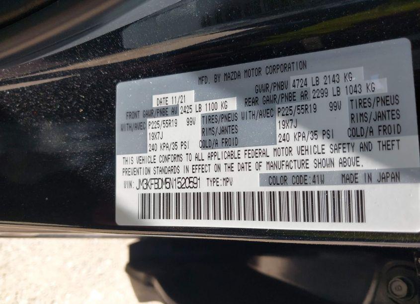 Photo 8 of 2022 Mazda Cx-5 2.5 S PREMIUM (VIN JM3KFBDM5N1520591)