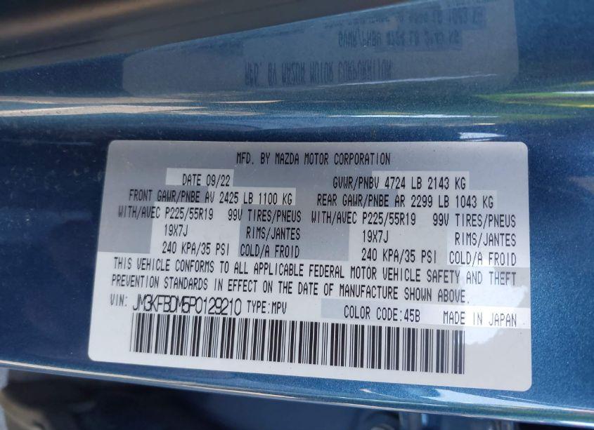 Photo 9 of 2023 Mazda Cx-5 2.5 S PREMIUM (VIN JM3KFBDM5P0129210)