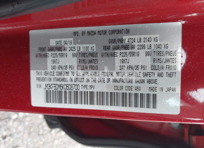 Photo 9 of 2019 Mazda Cx-5 GRAND TOURING (VIN JM3KFBDM6K0608700)