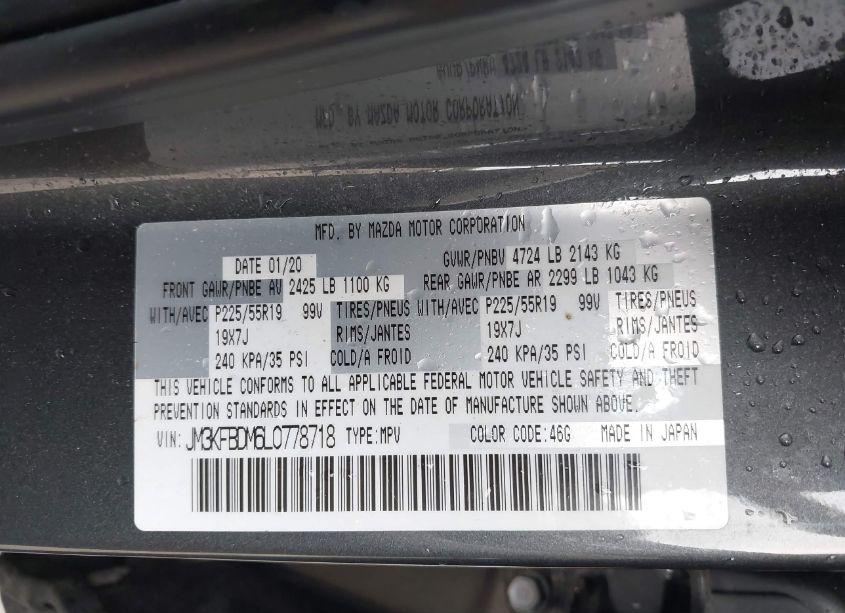 Photo 9 of 2020 Mazda Cx-5 GRAND TOURING (VIN JM3KFBDM6L0778718)