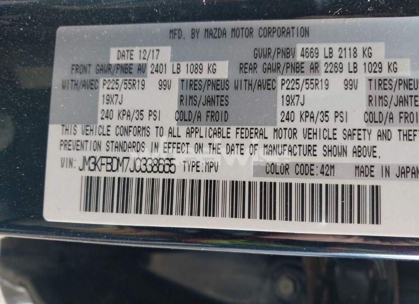 Photo 9 of 2018 Mazda Cx-5 GRAND TOURING (VIN JM3KFBDM7J0338665)