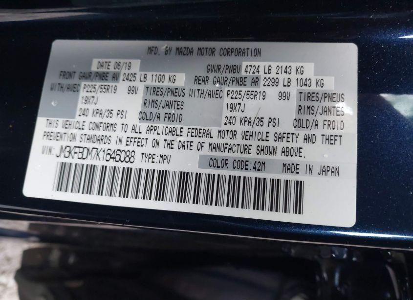 Photo 9 of 2019 Mazda Cx-5 GRAND TOURING (VIN JM3KFBDM7K1646088)