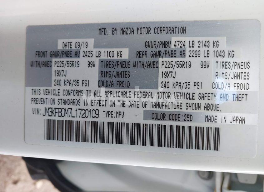 Photo 9 of 2020 Mazda Cx-5 GRAND TOURING (VIN JM3KFBDM7L1720109)