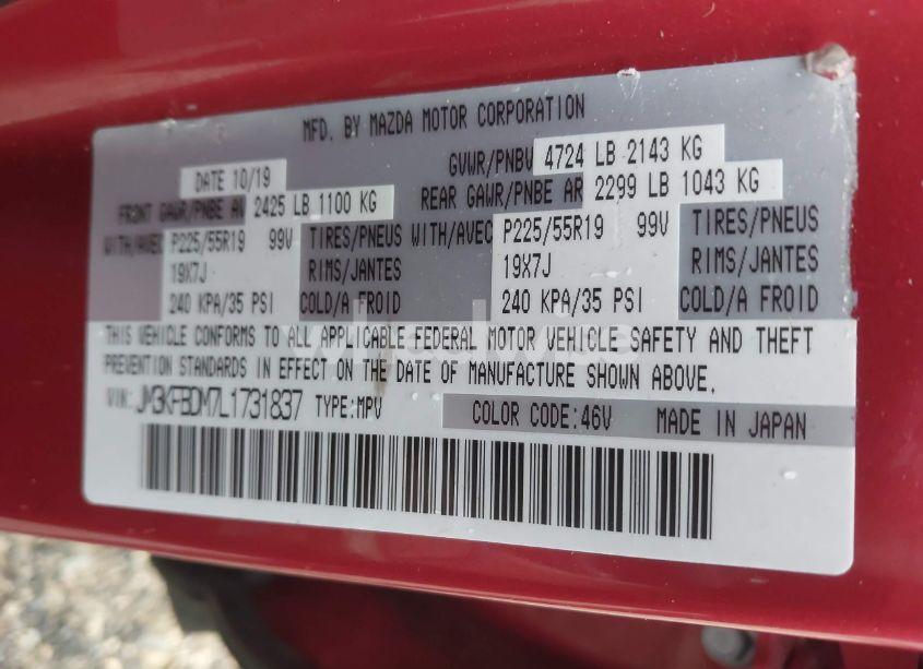 Photo 9 of 2020 Mazda Cx-5 GRAND TOURING (VIN JM3KFBDM7L1731837)