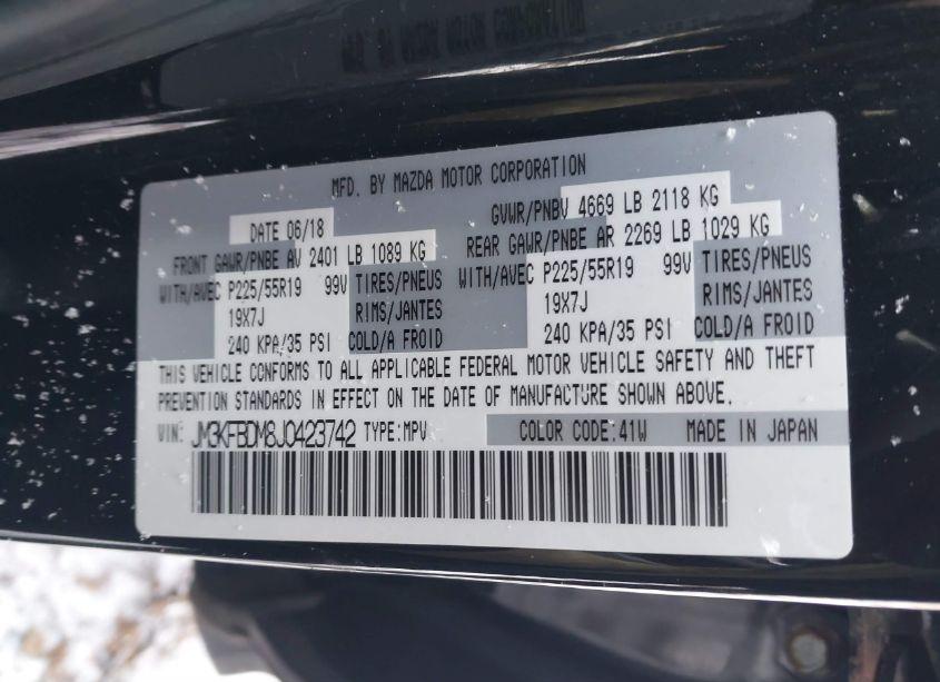 Photo 9 of 2018 Mazda Cx-5 GRAND TOURING (VIN JM3KFBDM8J0423742)