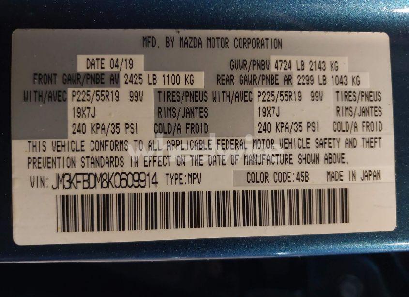 Photo 9 of 2019 Mazda Cx-5 GRAND TOURING (VIN JM3KFBDM8K0609914)