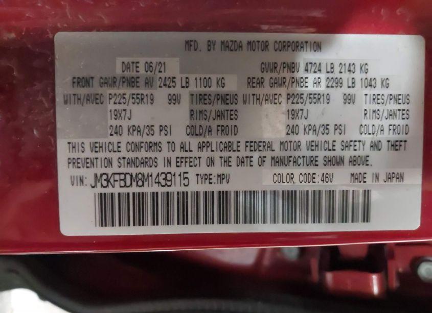 Photo 9 of 2021 Mazda Cx-5 GRAND TOURING (VIN JM3KFBDM8M1439115)